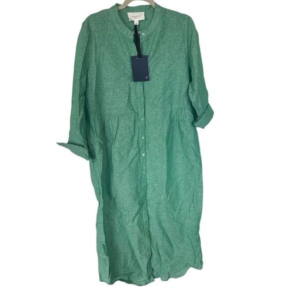 Pomander place flax lydell maxi dress with pockets in green • Large - Picture 4 of 7